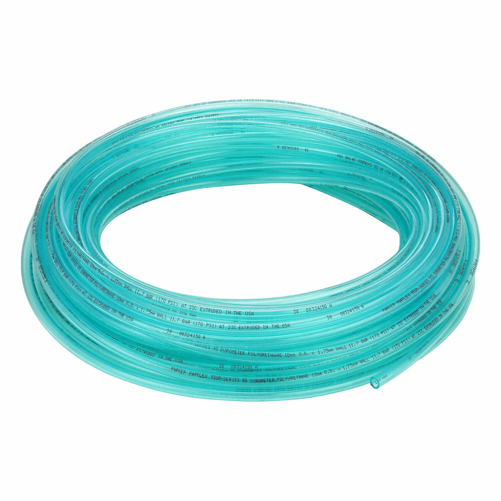 PARKER 95UM-10X1.75-TBL-0100 Tubing, Polyurethane, ID. 6.5 mm, OD. 10 mm, 100 Ft Length, Blue, Air/Water | CT7LCQ 797DK7