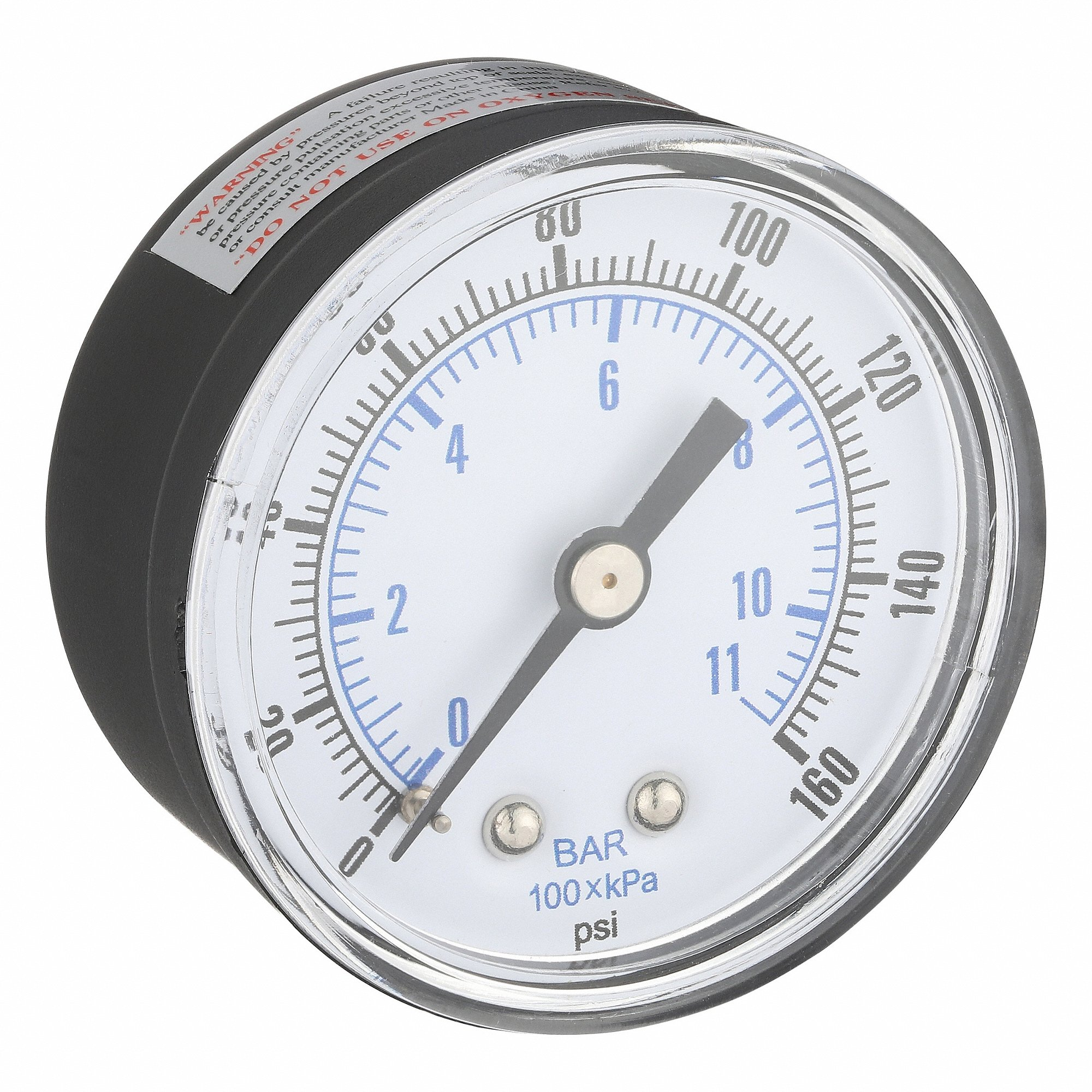 PIC GAUGES SEP-102D-204F-BSPT Industrial Pressure Gauge, 0 To 160 PSI, 2 Inch Dial, 1/4 Inch Npt Male, Center Back | CT7THW 54XP35