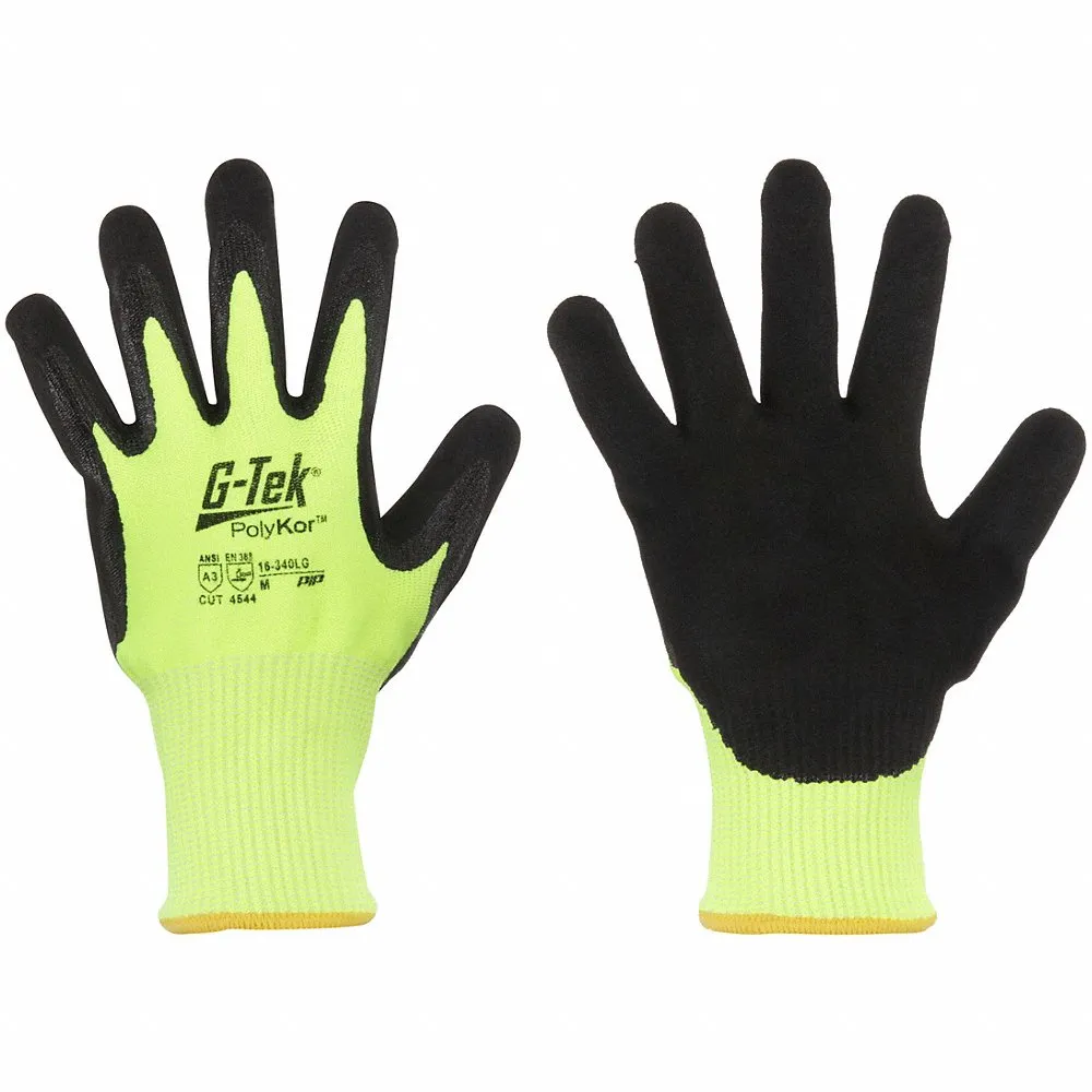 PIP 16-340LG/L Hand Protection Cut Resistant Gloves, L, Hi-Vis Orange, Dozen | CL8WBJ
