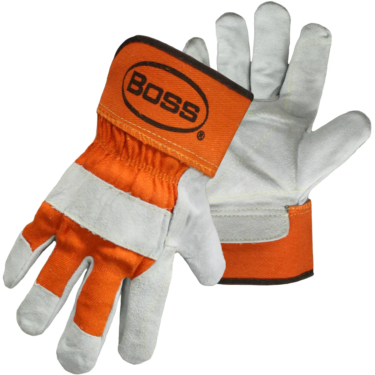 PIP 1JL2393 Hand Protection Leather Palm Gloves, L, Orange, Pair | CL8XHA