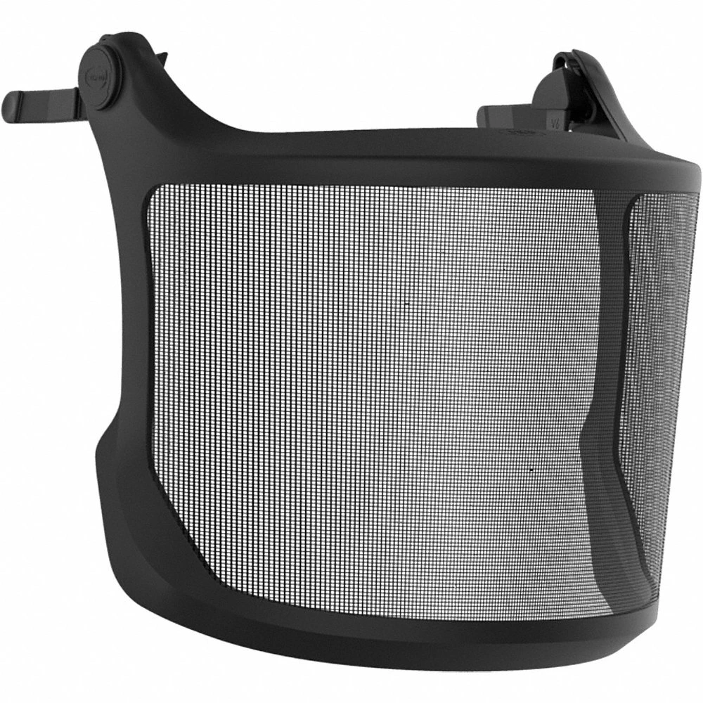 Face Shield, Uncoated, Metal Detectable/Reusable, Black, Nylon Visor, Metal Detectable