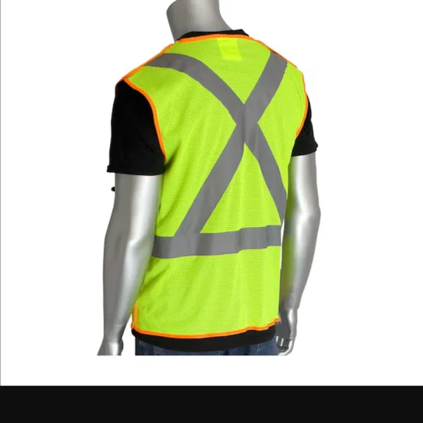 PIP 302-0210-LY/4X Protective Clothing High Visibilty Vest, 4XL, Hi-Vis Orange, Each | CL9AXY