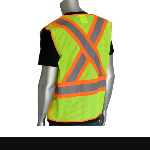 PIP 302-0211-LY/5X Protective Clothing High Visibilty Vest, 5XL, Hi-Vis Orange, Each | CL9AYR