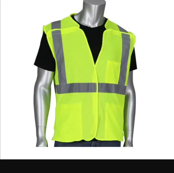 PIP 302-5PMVLY-2X Protective Clothing High Visibilty Vest, 2XL, Hi-Vis Yellow, Each | CL9BMV