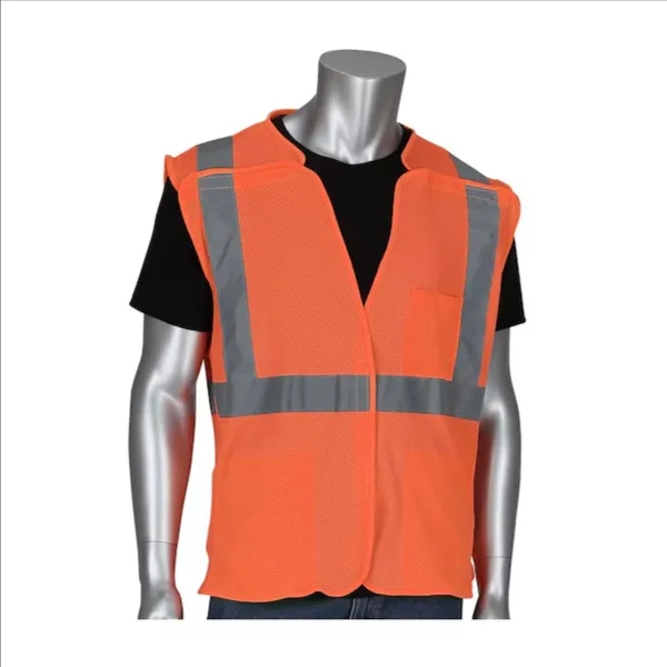 PIP 302-5PMVOR-L Protective Clothing High Visibilty Vest, L, Hi-Vis Yellow, Each | CL9BNH