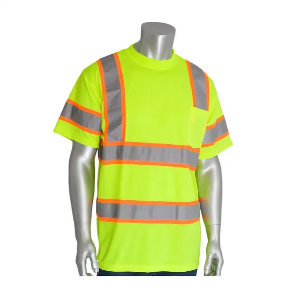 PIP 313-CNTSPLY-2X Protective Clothing High Visibility Shirt, 2XL, Hi-Vis Yellow, Each | CL9CZG