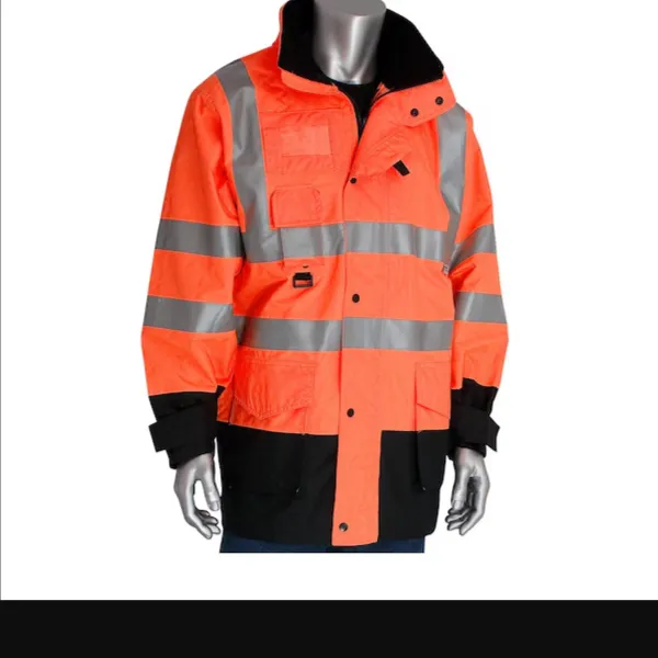 PIP 343-1756-OR/3X Protective Clothing High Visibilty Coat, 3XL, Hi-Vis Yellow, Each | CL9EQZ
