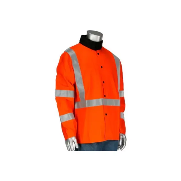 PIP 7060/2XL Welding Protection Jacket, 2XL, Hi-Vis Orange, Each | CL9KJN