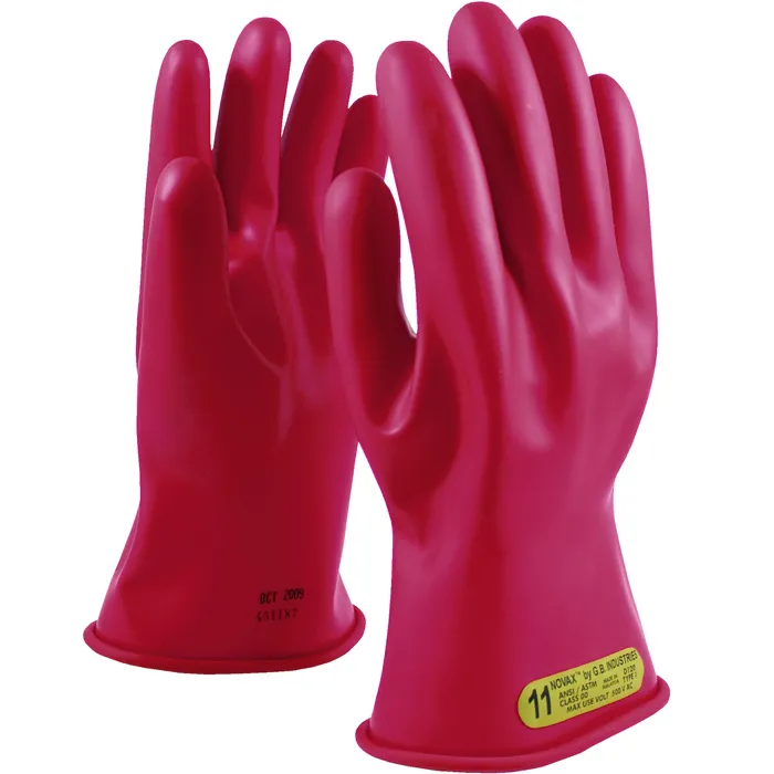 PIP 153-00-11/8 Electrical Safety Leather Cover Gloves, 8 Inch Size, Red, Pair | CL8VPB