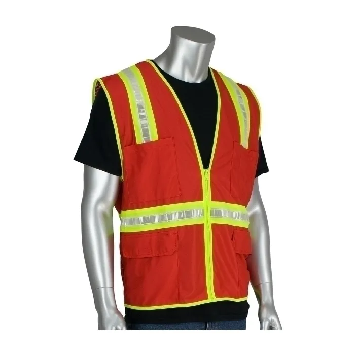 PIP 300-1000-RD/4X Protective Clothing High Visibilty Vest, 4XL, Each | CL9ATY