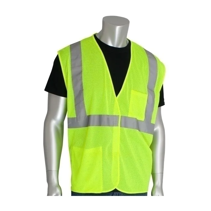 PIP 302-0702-LY/3X Protective Clothing High Visibilty Vest, 3XL, Hi-Vis Orange, Each | CL9BHJ