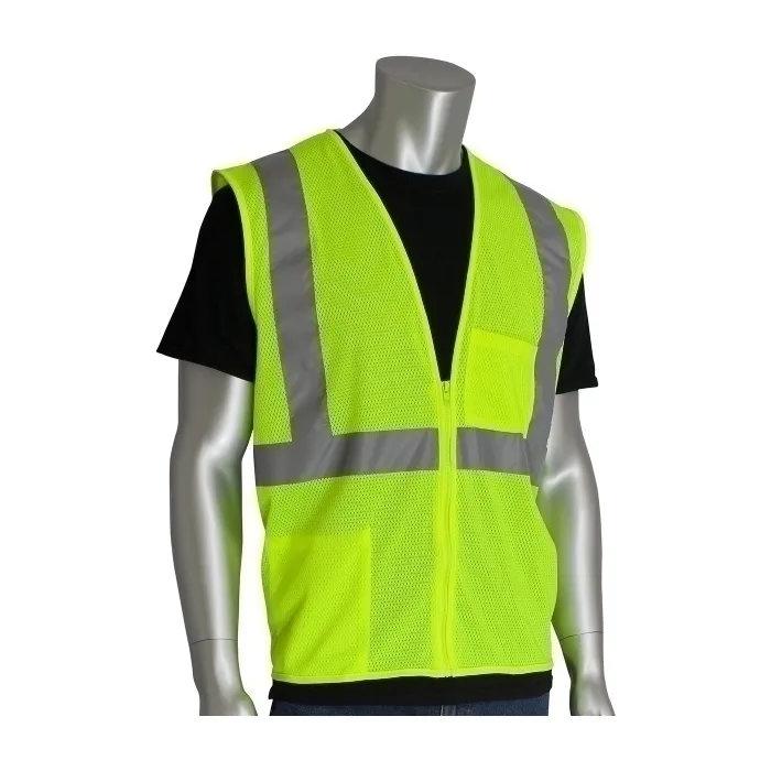 PIP 302-0702Z-LY/2X Protective Clothing High Visibilty Vest, 2XL, Hi-Vis Yellow, Each | CL9BJA