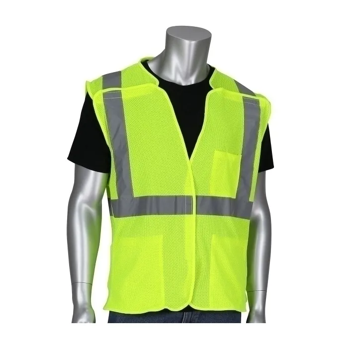 PIP 302-5PMVLY-S Protective Clothing High Visibilty Vest, S, Hi-Vis Orange, Each | CL9BNB