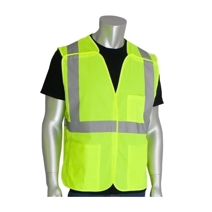 PIP 302-5PVLY-S Protective Clothing High Visibilty Vest, S, Hi-Vis Orange, Each | CL9BNU