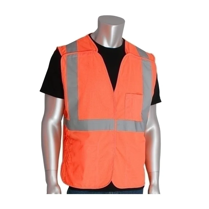 PIP 302-5PVOR-S Protective Clothing High Visibilty Vest, S, Hi-Vis Yellow, Each | CL9BPC