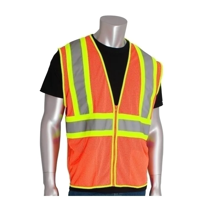 PIP 302-MVOR-S Protective Clothing High Visibilty Vest, S, Hi-Vis Yellow, Each | CL9BTM