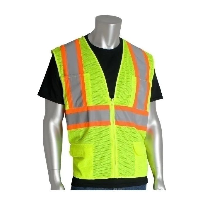 PIP 302-MVZPLY-S Protective Clothing High Visibilty Vest, S, Hi-Vis Orange, Each | CL9BTW