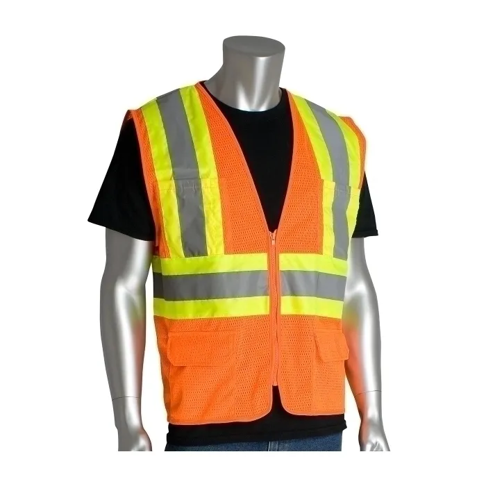 PIP 302-MVZPOR-S Protective Clothing High Visibilty Vest, S, Hi-Vis Yellow, Each | CL9BUE