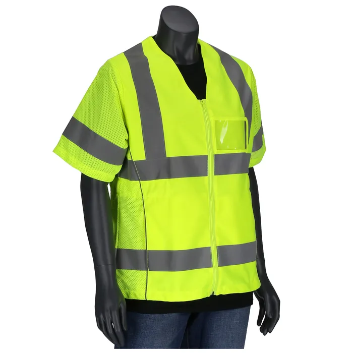 PIP 303-0313-LY/L Protective Clothing High Visibilty Vest, L, Hi-Vis Yellow, Each | CL9BYP