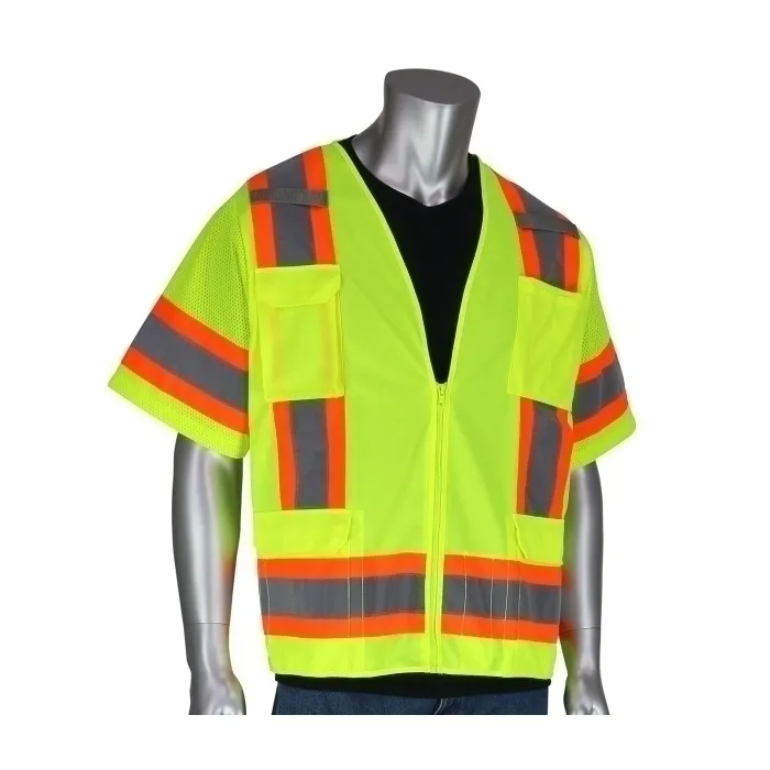 PIP 303-0500-LY/6X Protective Clothing High Visibilty Vest, 6XL, Hi-Vis Orange, Each | CL9BYY