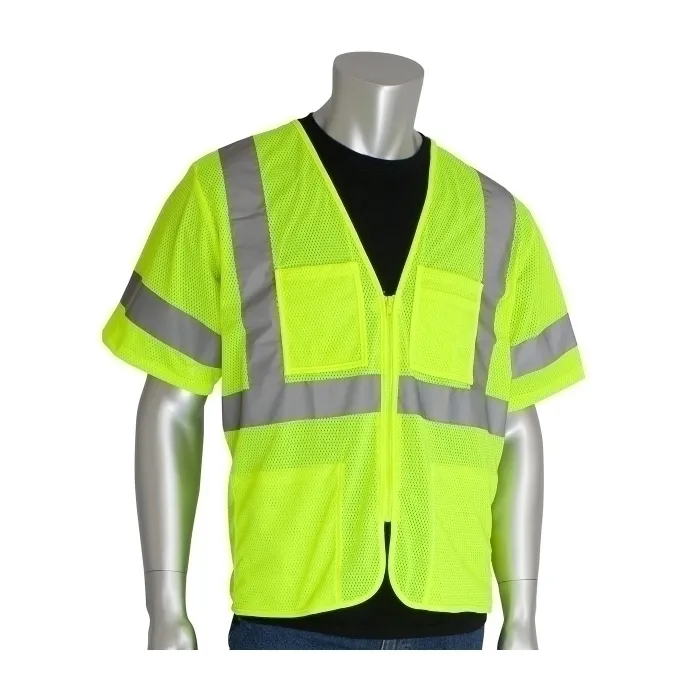 PIP 303-MVGZ4P-LY/S Protective Clothing High Visibilty Vest, S, Hi-Vis Orange, Each | CL9CED