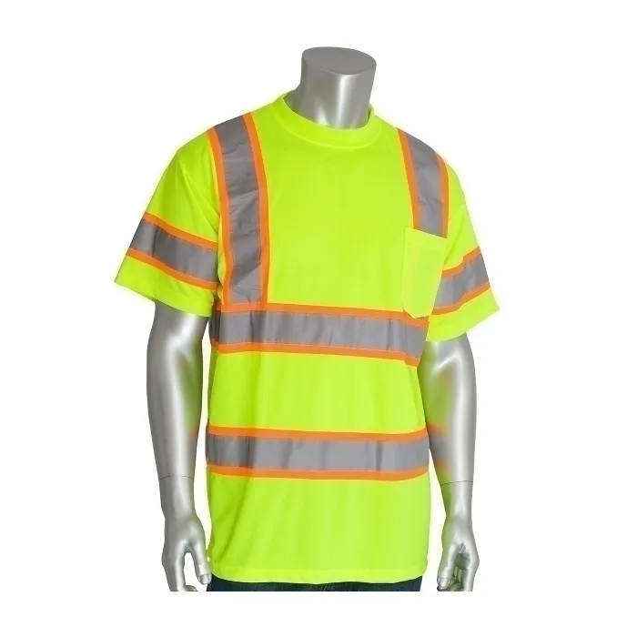 PIP 313-CNTSPLY-L Protective Clothing High Visibility Shirt, L, Hi-Vis Orange, Each | CL9CZL