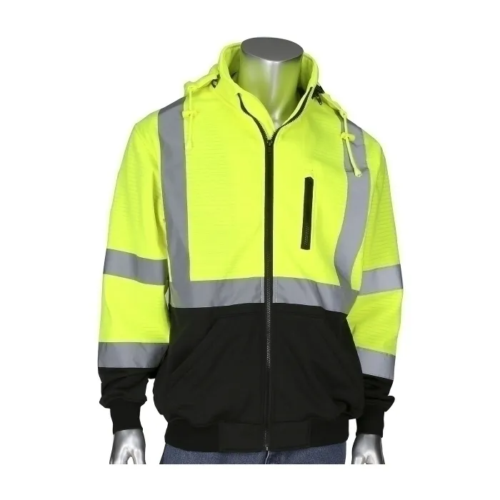 PIP 323-1385B-LY/L Protective Clothing High Visibilty Sweat Shirt, L, Hi-Vis Yellow, Each | CL9DFU