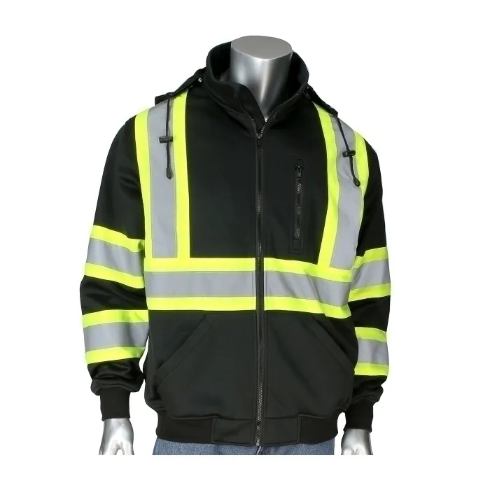 PIP 323-1475X-BK/5X Protective Clothing High Visibilty Sweat Shirt, 5XL, Hi-Vis Yellow, Each | CL9DGJ