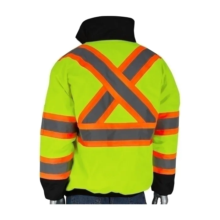 PIP 333-1745X-LY/4X Protective Clothing High Visibilty Jacket, 4XL, Hi-Vis Orange, Each | CL9DUJ