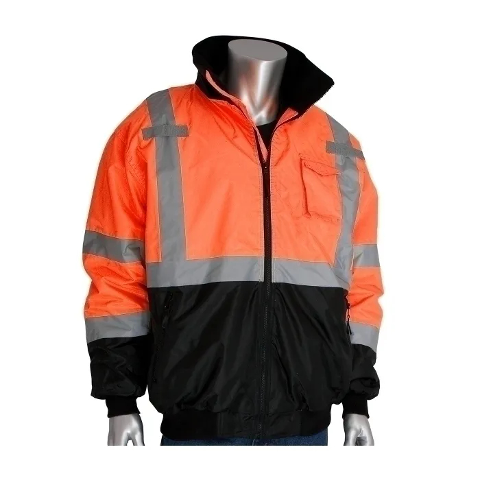 PIP 333-1766-OR/2X Protective Clothing High Visibilty Jacket, 2XL, Hi-Vis Orange, Each | CL9DWD