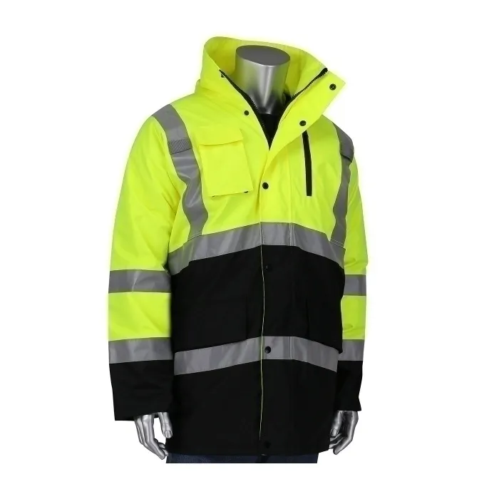 PIP 343-1750-LY/4X Protective Clothing High Visibilty Coat, 4XL, Hi-Vis Orange, Each | CL9EQH
