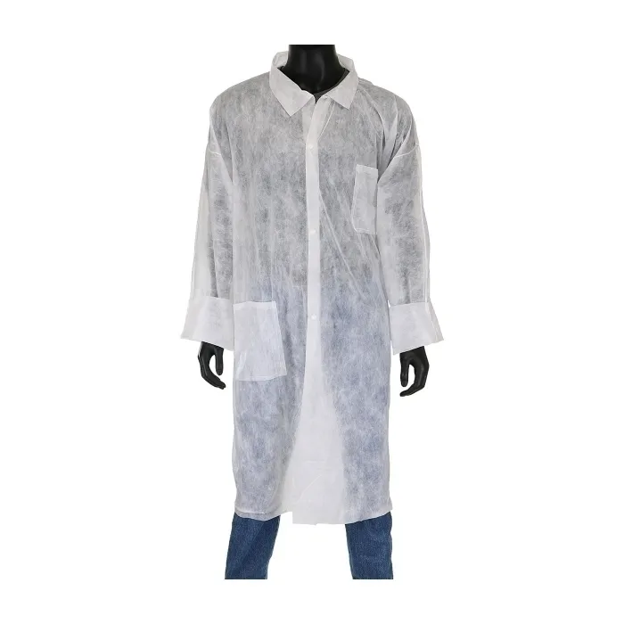 Protective Clothing Disposable Lab Coat, M, White, Case