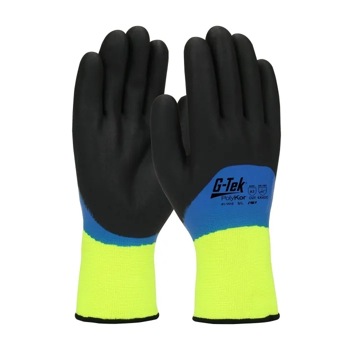 PIP 41-1415/XXL Hand Protection Insulated Coated Gloves, 2XL, Hi-Vis Yellow, Dozen | CL9GVX