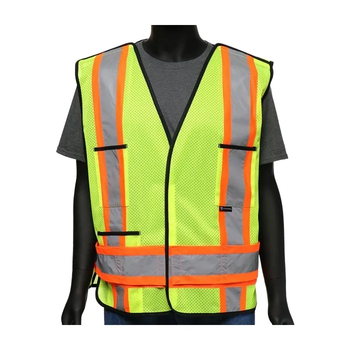 PIP 47213/4XL Protective Clothing High Visibilty Vest, 4XL, Hi-Vis Orange, Each | CL9HLJ