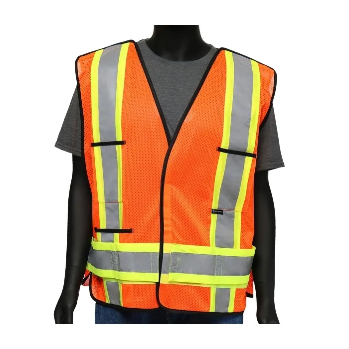 PIP 47214/XL Protective Clothing High Visibilty Vest, XL, Hi-Vis Orange, Each | CL9HLV