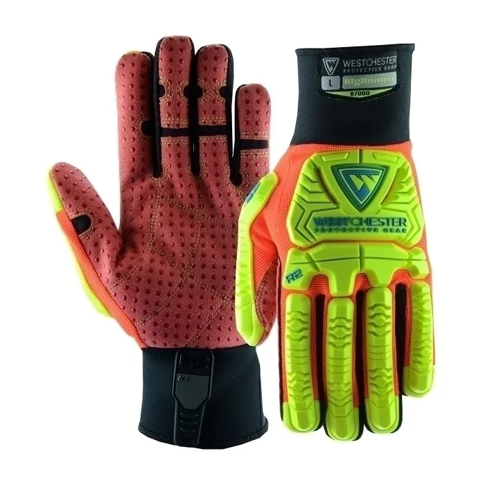 PIP 87000/M Hand Protection Hi Performance Glove, M, Hi-Vis Orange, Pair | CL9LQQ