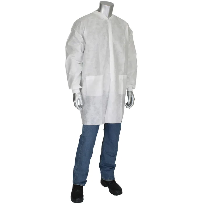 PIP C3828/3XL Protective Clothing Disposable Lab Coat, 3XL, White, Case | CL9PBV