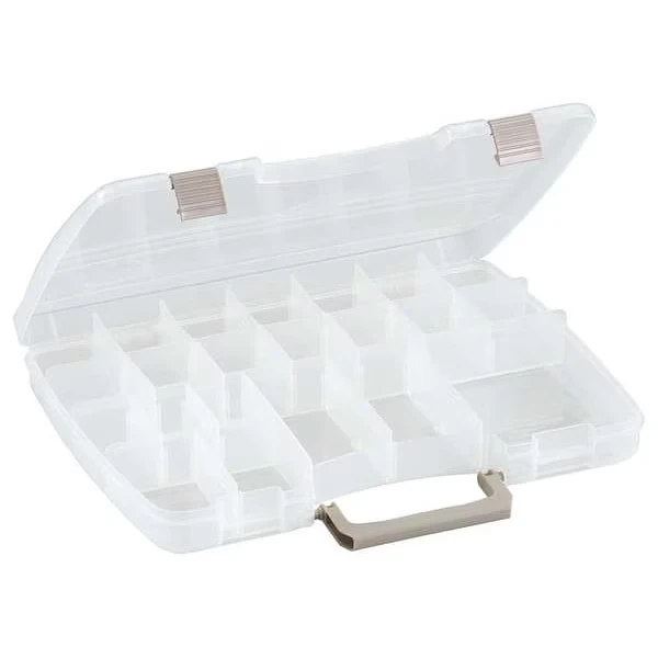 Adjustable Compartment Box, 5 to 22 compartments, Plastic, 2 1/4 Inch H x 11-1/4 Inch W