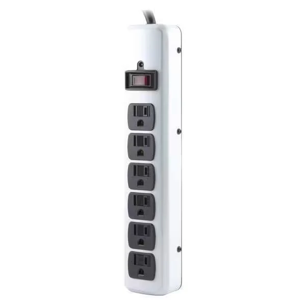 Outlet Strip, 6 Outlets, Beige, 6 Feet Cord