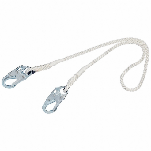 Fixed Length Positioning Lanyard, Steel Snap Hook, Steel Snap Hook, 6 Ft. Length