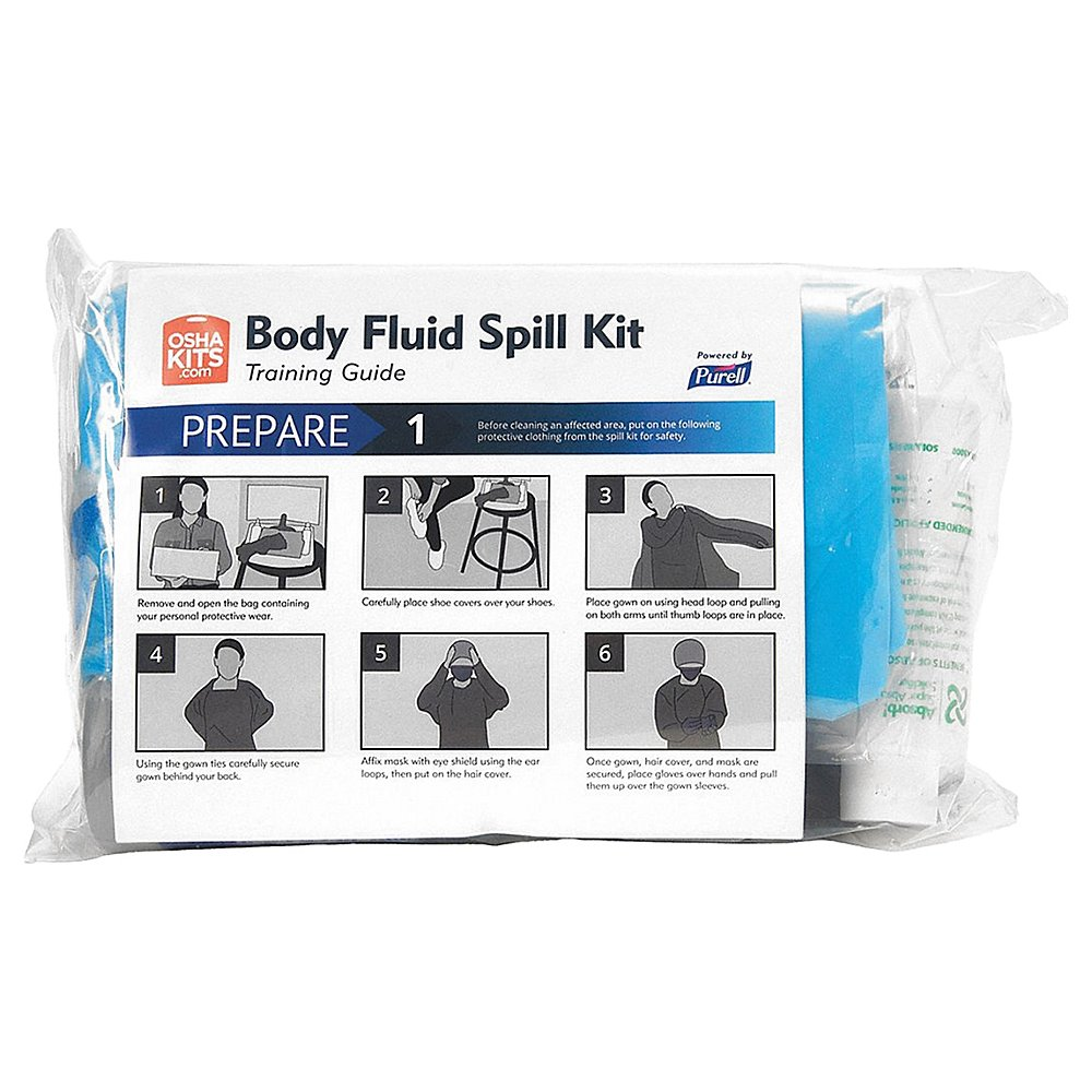 Spill Kit Refill, 1 gal Volume Absorbed Per Kit, Clear, Bag, 16PK