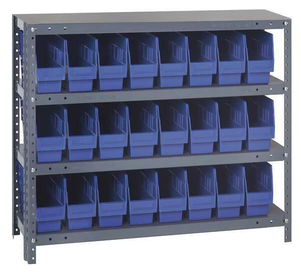 QUANTUM STORAGE SYSTEMS 1239-801BL Bin Shelving Solid 36 x 12 24 Bins Blue | AC6HNM 33Z238