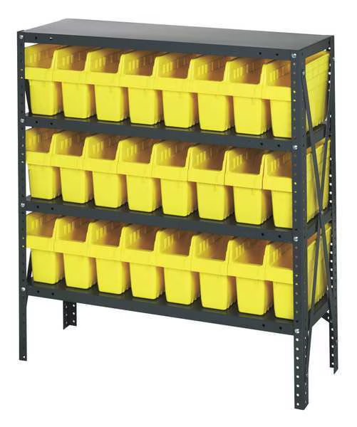 QUANTUM STORAGE SYSTEMS 1239-801YL Bin Shelving Steel 36 x 12 x 39 24 Bins Yellow | AD3TCD 40N212