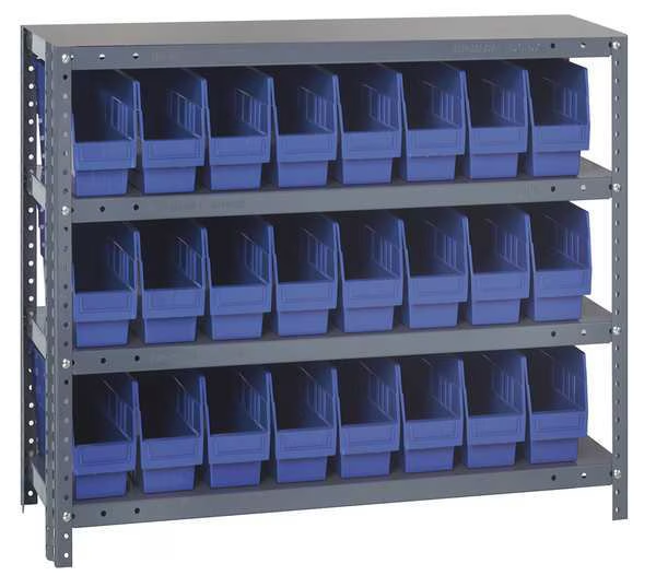 QUANTUM STORAGE SYSTEMS 1839-803BL Bin Shelving Solid 36 x 18 24 Bins Blue | AC6HNW 33Z246
