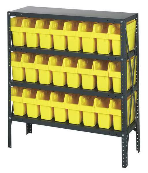 QUANTUM STORAGE SYSTEMS 1839-803YL Bin Shelving Steel 36 x 18 x 39 24 Bins Yellow | AD3TCM 40N220