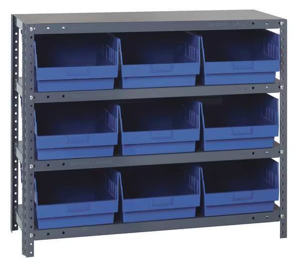 QUANTUM STORAGE SYSTEMS 1839-810BL Bin Shelving Solid 36 x 18 9 Bins Blue | AC6HNZ 33Z249