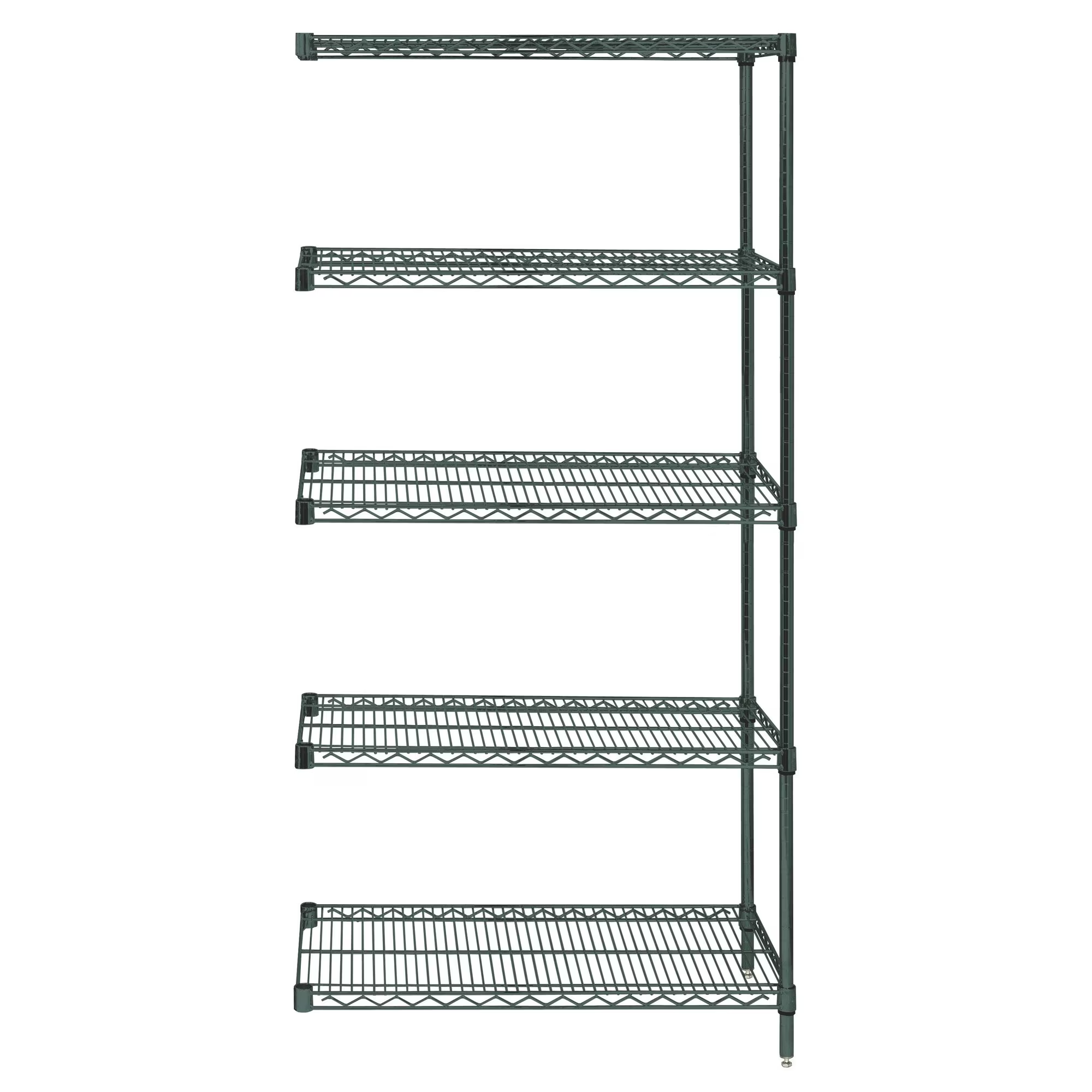 QUANTUM STORAGE SYSTEMS AD54-2448P-5 Wire Shelving, 5 Shelf Add-On, 24 x 48 x 54 Inch Size, Proform Green Epoxy | CG9NKE