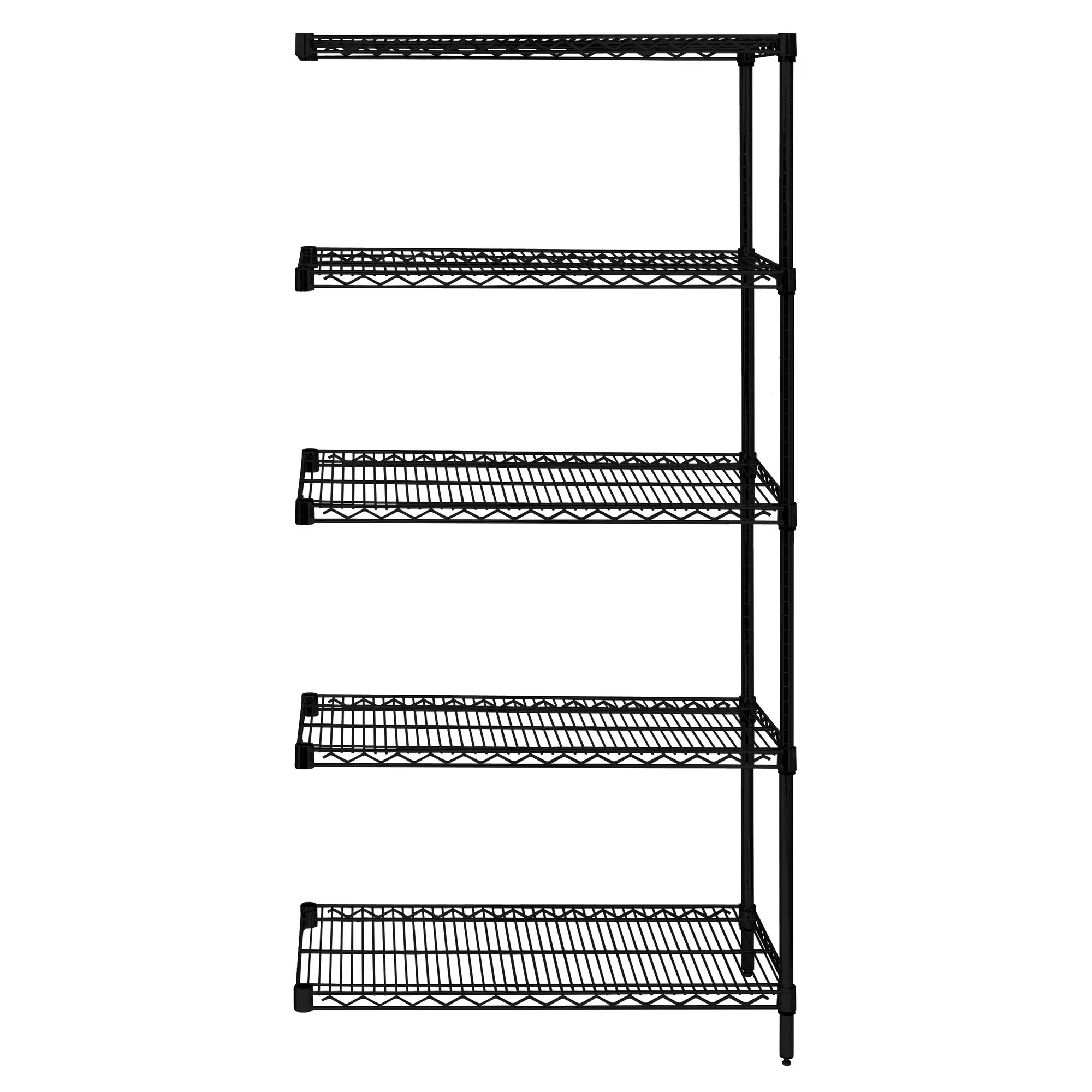 QUANTUM STORAGE SYSTEMS AD74-1860BK-5 Wire Shelving, 5 Shelf Add-On, 18 x 60 x 74 Inch Size, Black Epoxy | CG9PCW