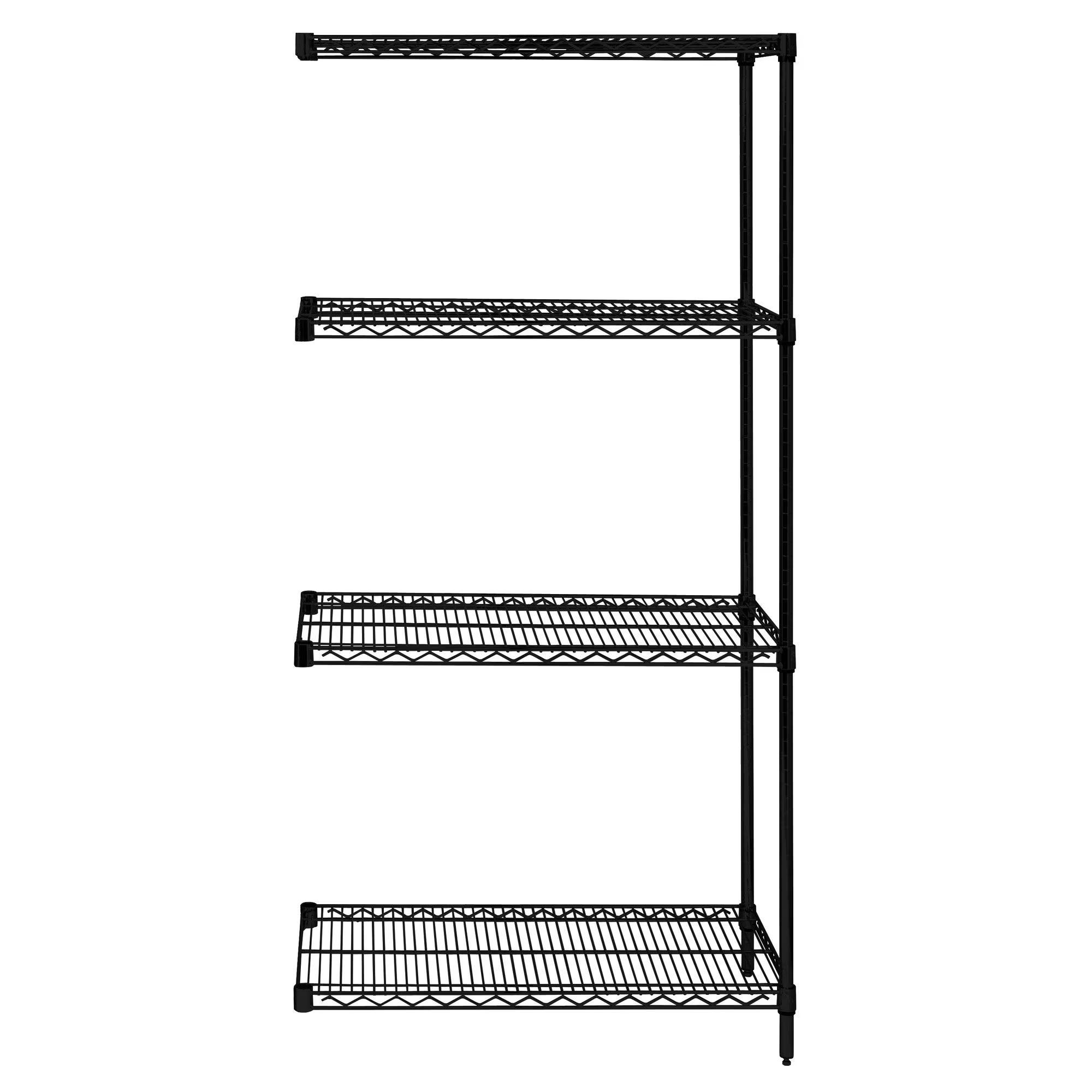 QUANTUM STORAGE SYSTEMS AD74-1872BK Wire Shelving, 4 Shelves Add-On, 18 x 72 x 74 Inch Size, Black Epoxy | CG9KPT