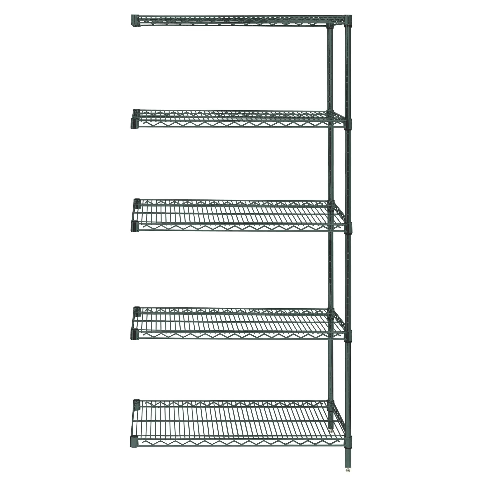 QUANTUM STORAGE SYSTEMS AD86-1248P-5 Wire Shelving, 5 Shelf Add-On, 12 x 48 x 86 Inch Size, Proform Green Epoxy | CG9PKF